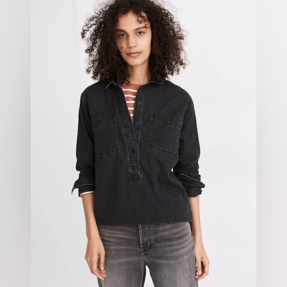 Madewell Black Denim Shirt